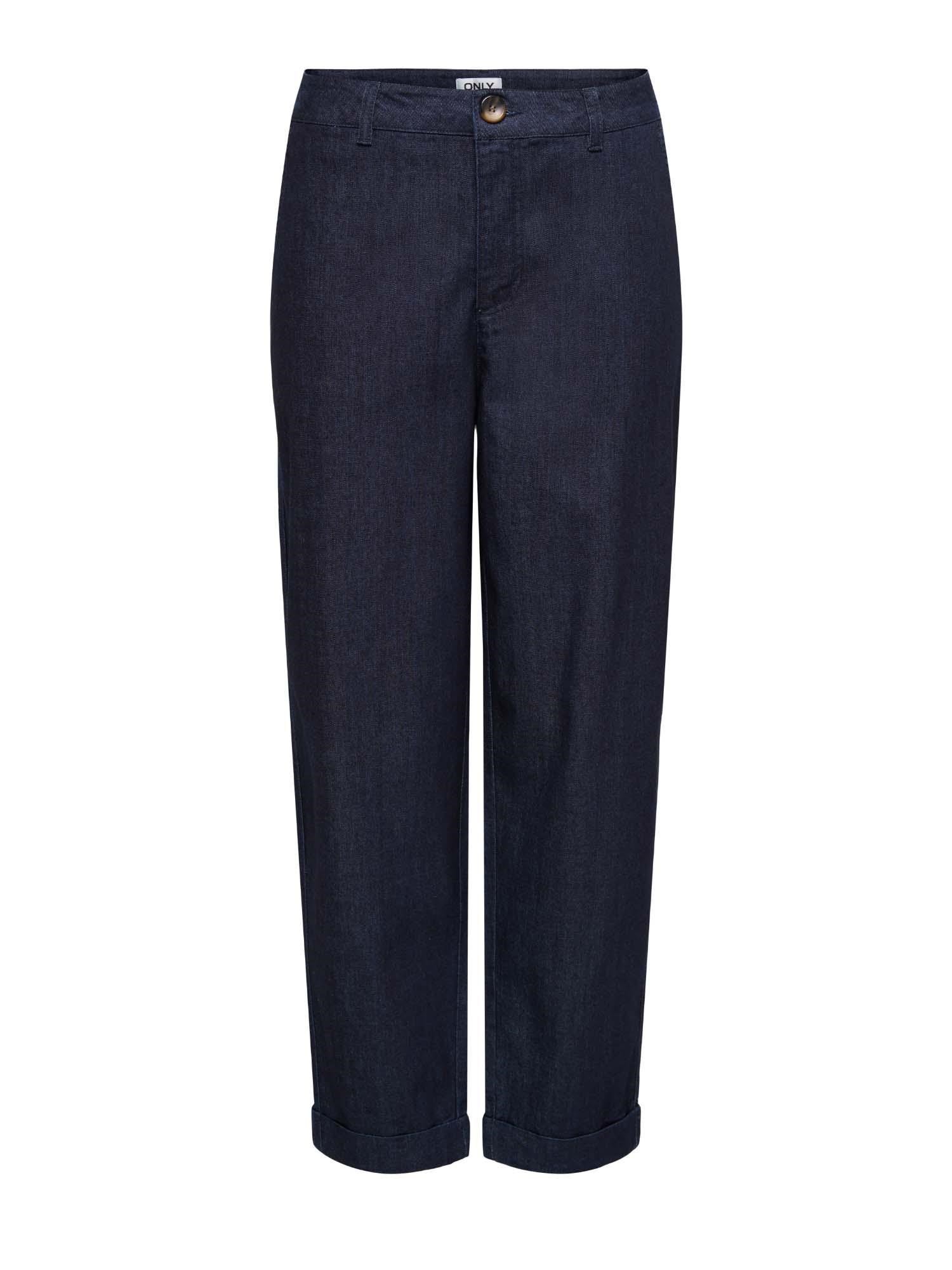 Only ONLASHBY REG STRAIGHT CROPPED  DNM  QYT Lacivert Kadın Kot Pantolon