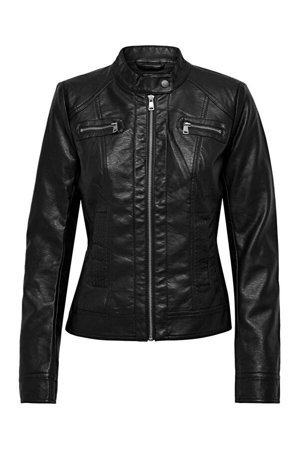 Only ONLBANDIT FAUX LEATHER BIKER OTW NOOS Siyah Kadın Ceket