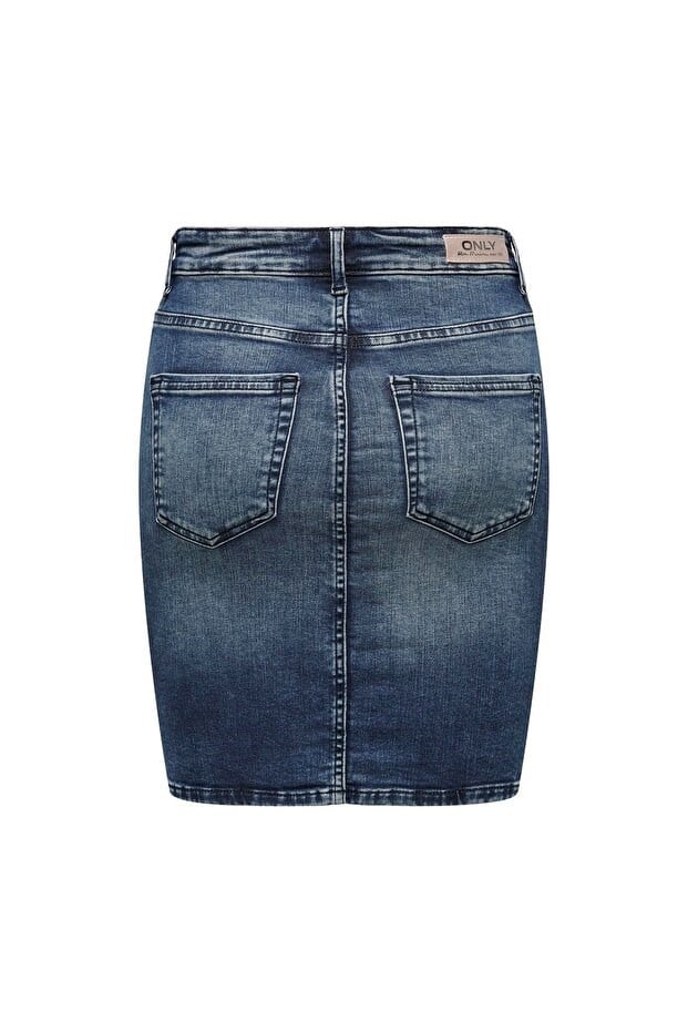Only ONLBLUSH HW BTN SKIRT DNM TAI583 Lacivert Kadın Etek
