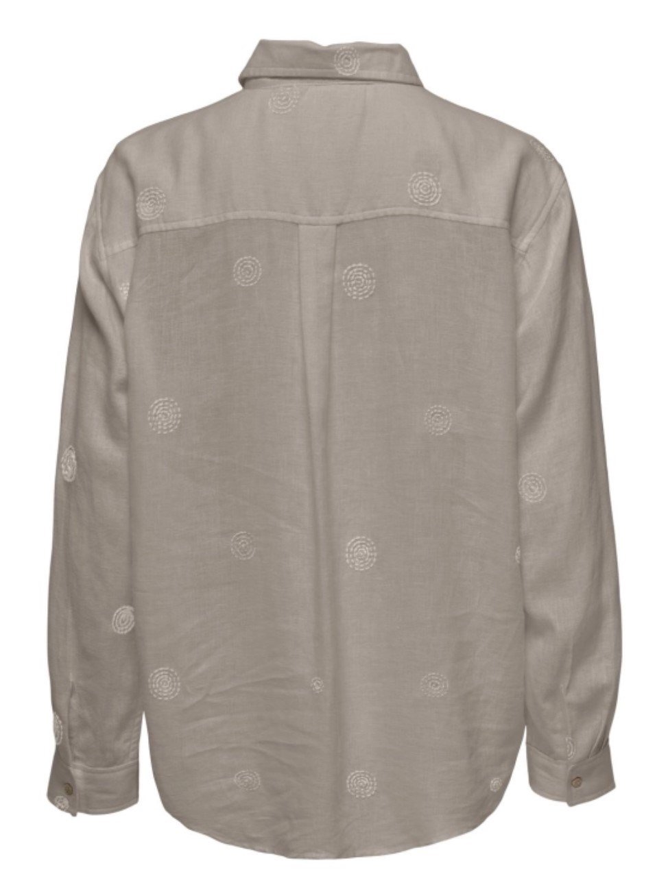 Only ONLCARO L/S LINEN BL EMB SHIRT CC PNT Bej Kadın Gömlek