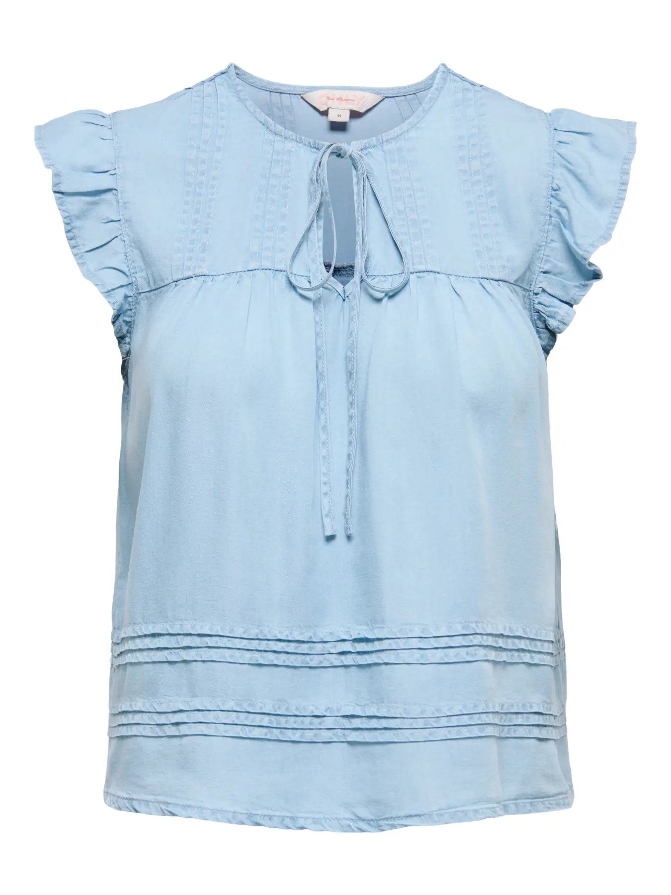 Only ONLCHARIS LIFE SL TIE NECK TOP WVN CC Açık Mavi Kadın Bluz