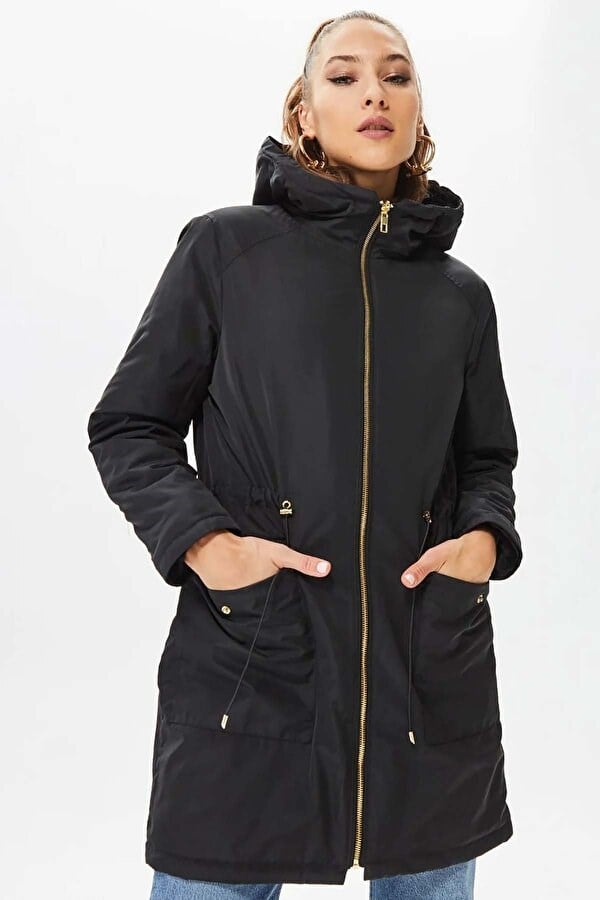 Only ONLDAHLIA  REV. FUR PARKA OTW Siyah Kadın Parka