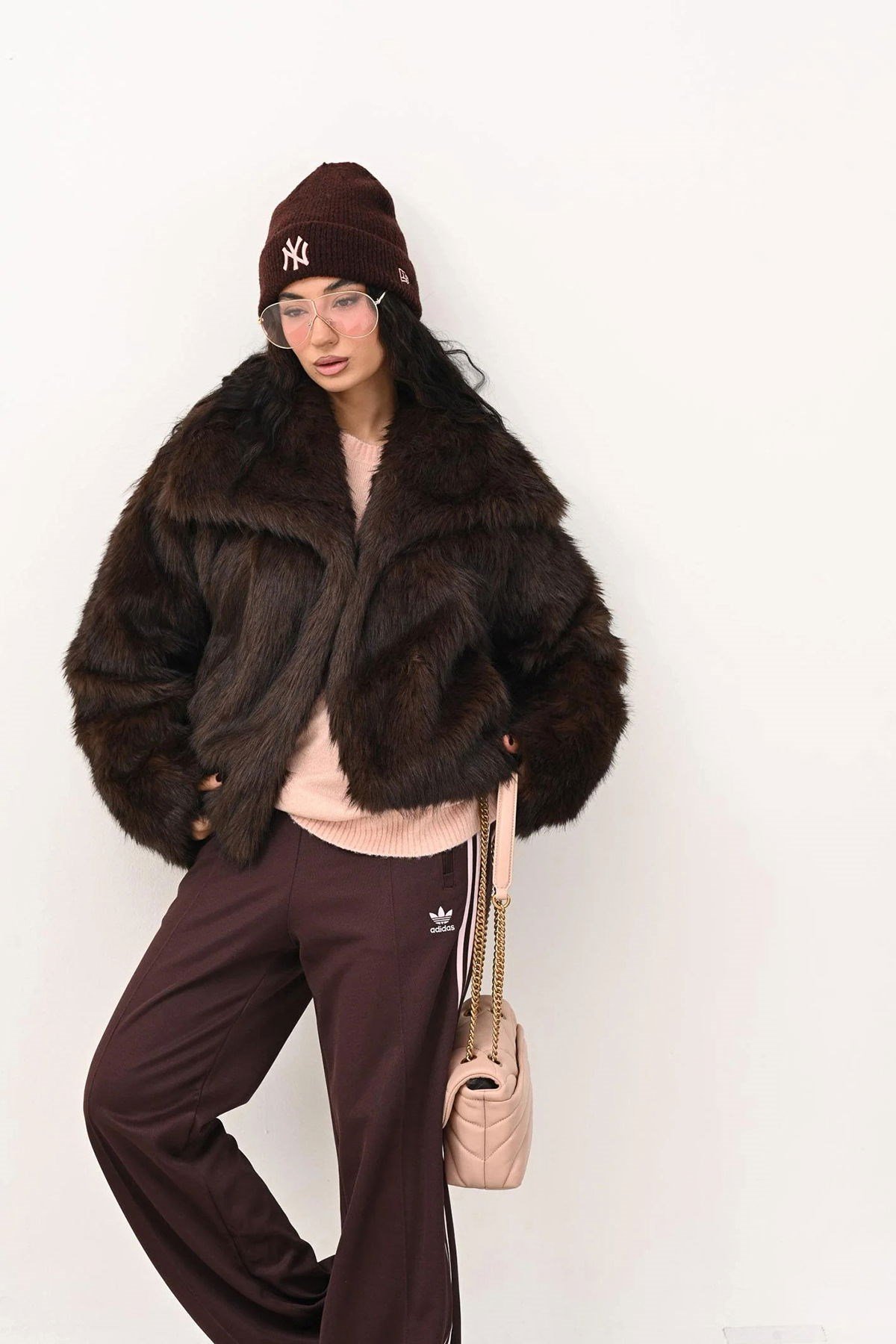 Only ONLDAWN FAUX FUR JACKET CC OTW Kahverengi Kadın Ceket