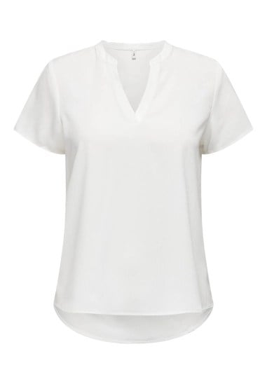 Only ONLELITE LIFE S/S V-NECK TOP NOOS PTM Beyaz Kadın T-Shirt 15339740
