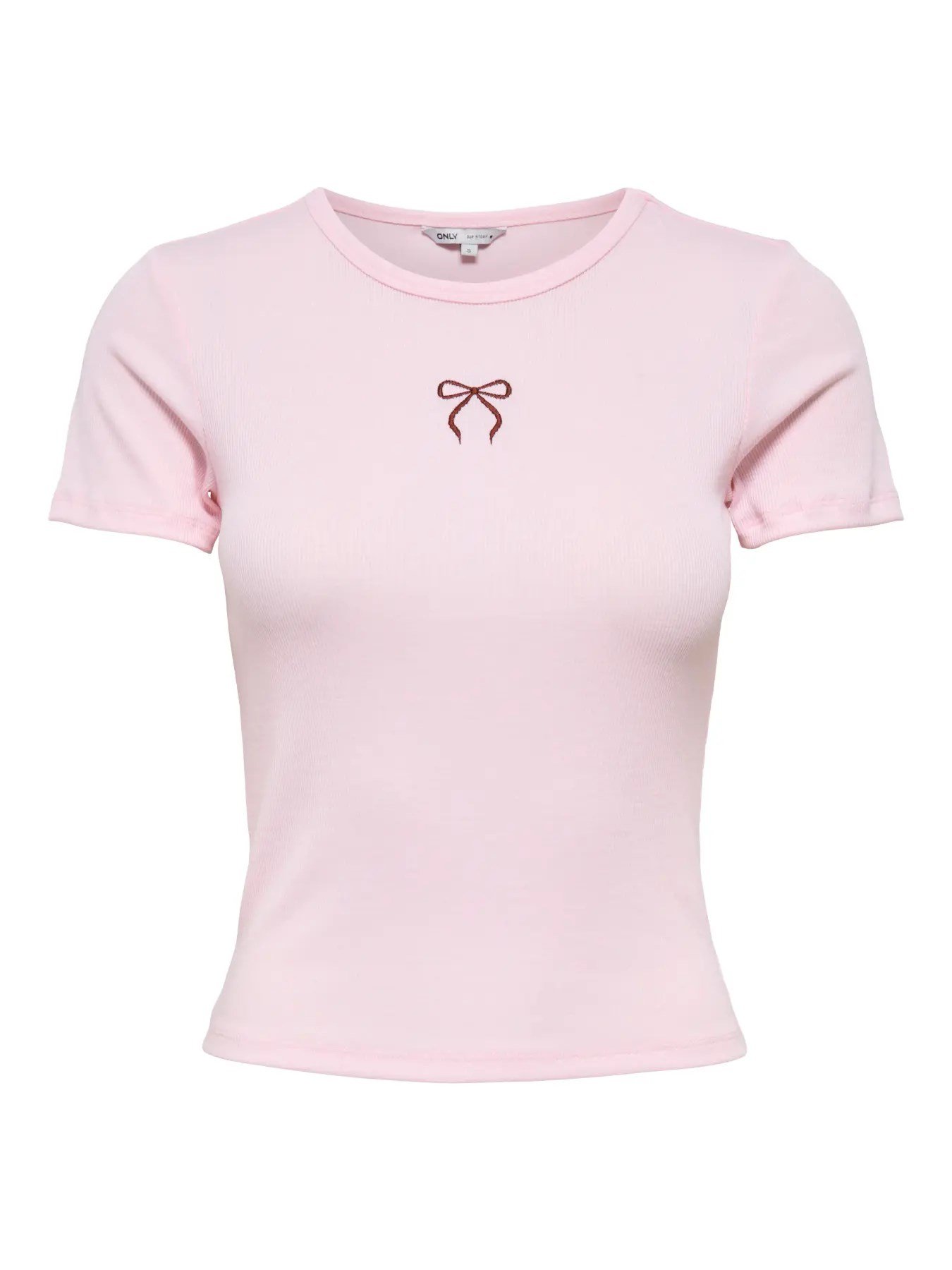 Only ONLELVA JUNE EMB S/S TEE JRS NOOS Pembe Kadın T-Shirt
