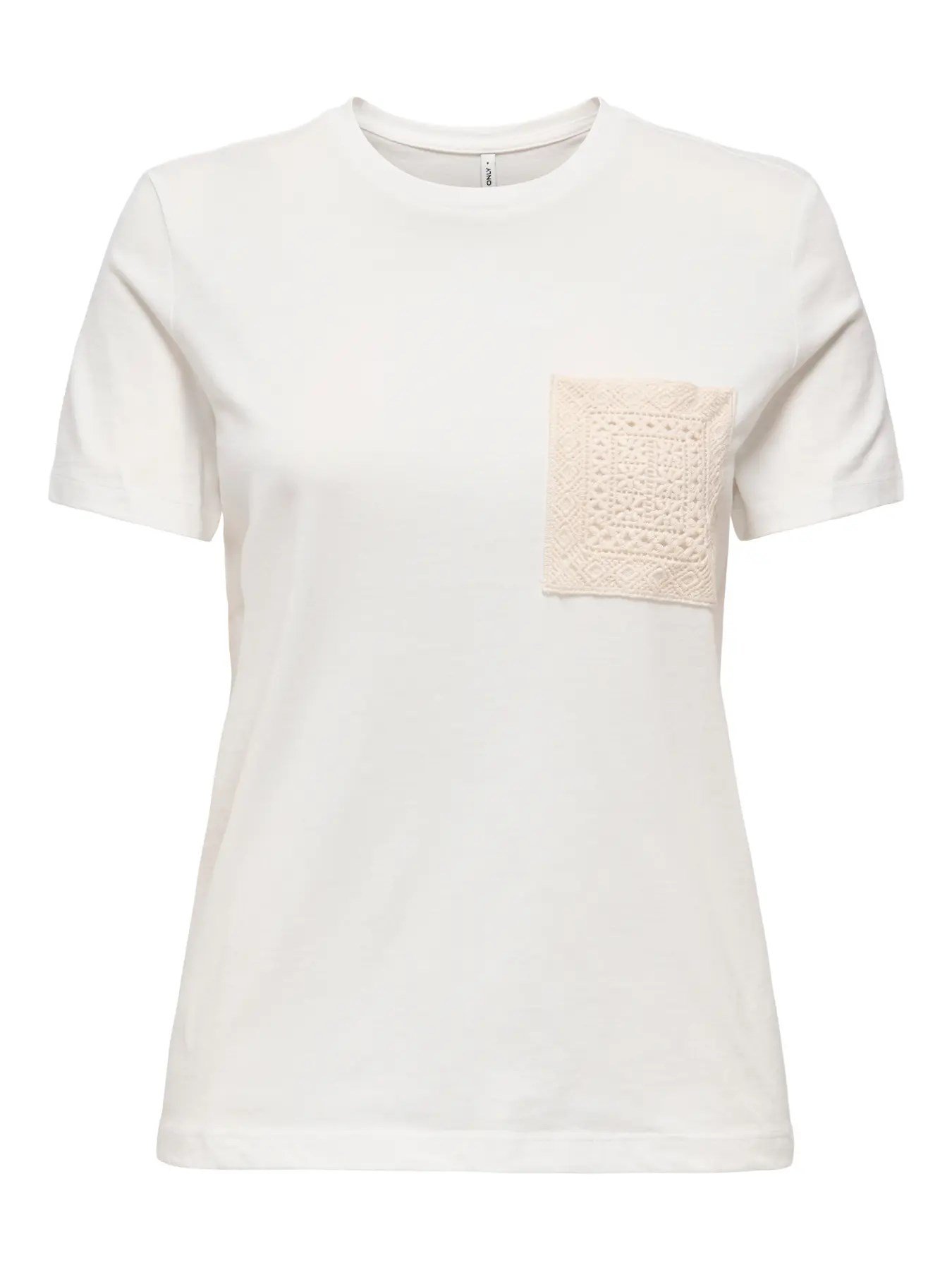 Only ONLENJA S/S O-NECK POCKET TOP JRS Beyaz Kadın T-Shirt