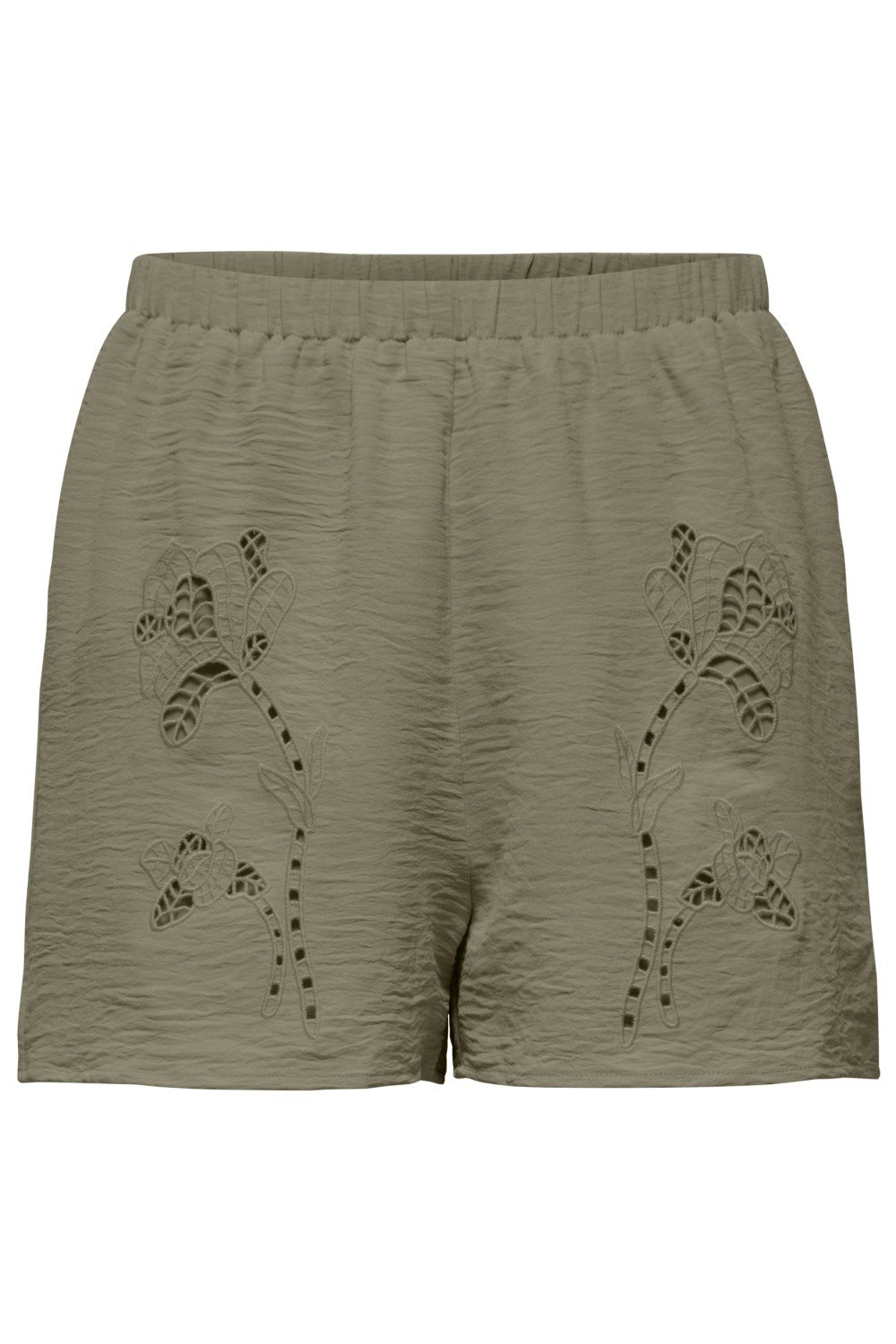 Only ONLEVALOU METTE EMBROIDERY SHORTS WVN Haki Kadın Şort
