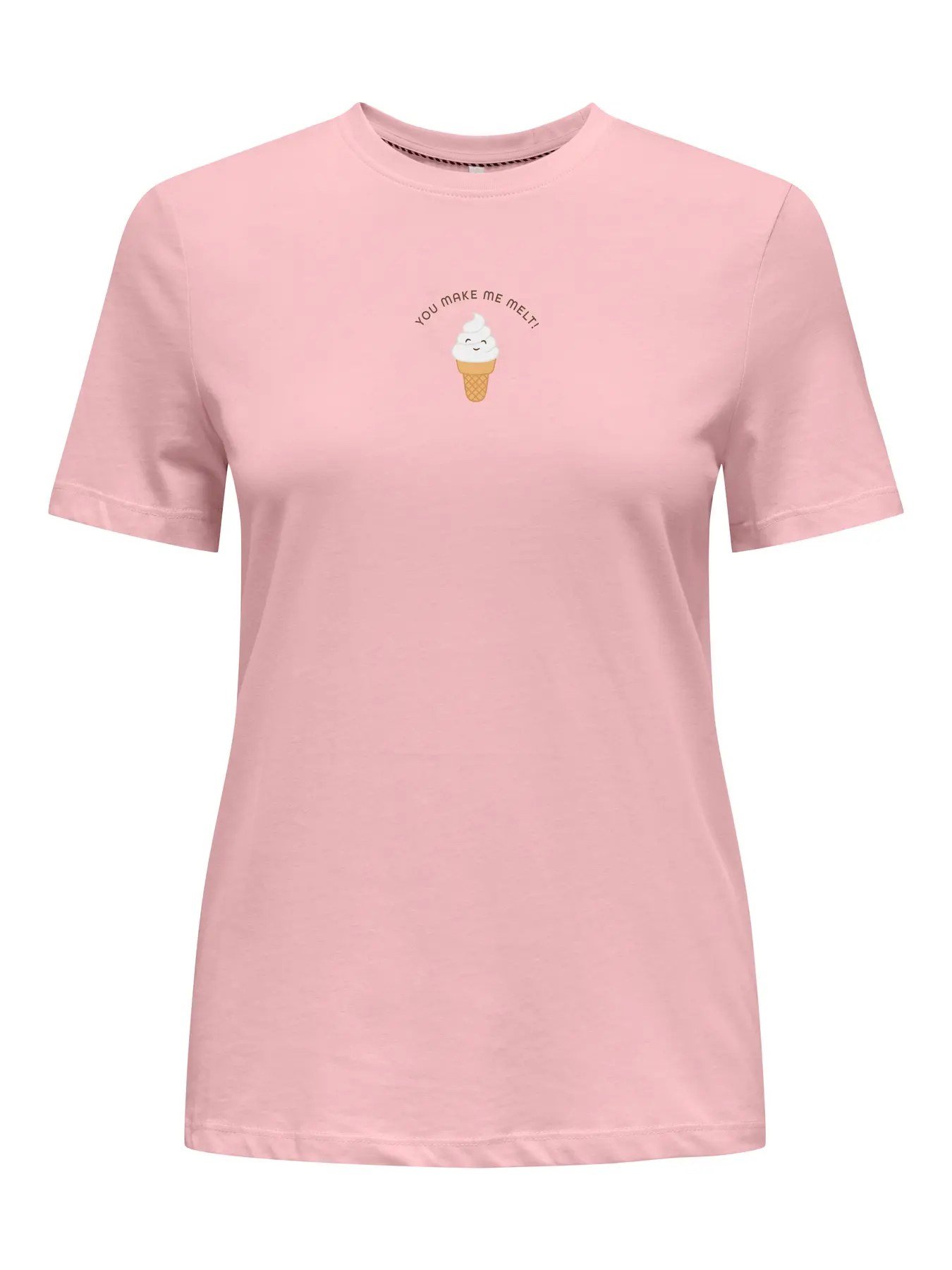 Only ONLFOODIE REG S/S TOP BOX JRS Pembe Kadın T-Shirt 15316728