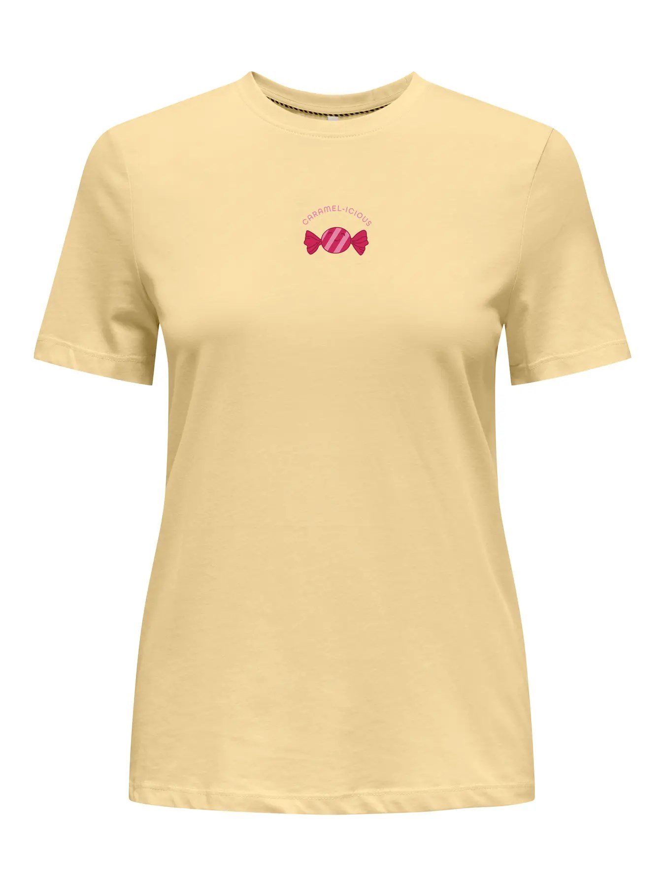 Only ONLFOODIE REG S/S TOP BOX JRS Sarı Kadın T-Shirt