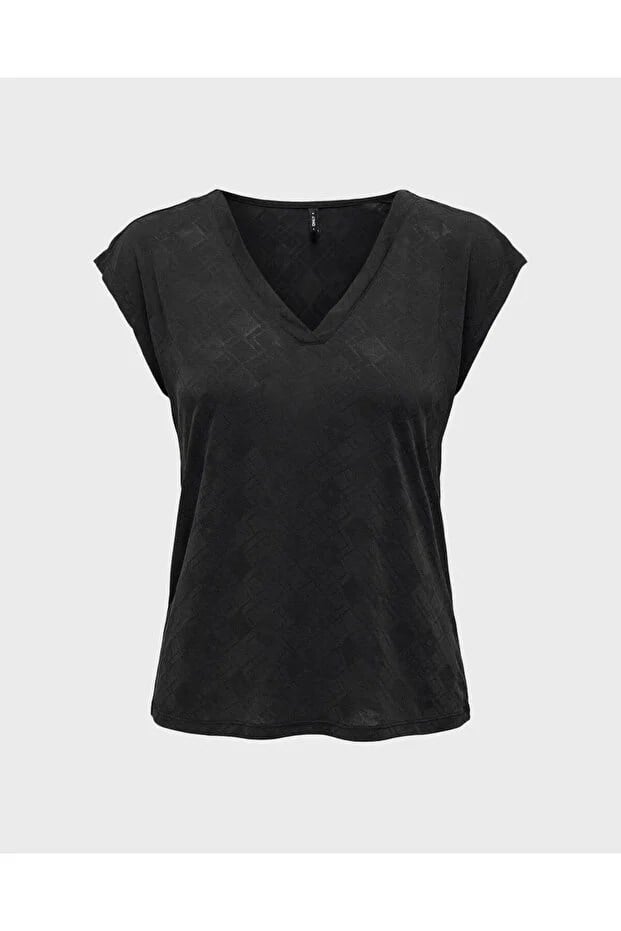 Only ONLFREE LIFE STRUC. S/S MODALTOP JRS Siyah Kadın T-Shirt