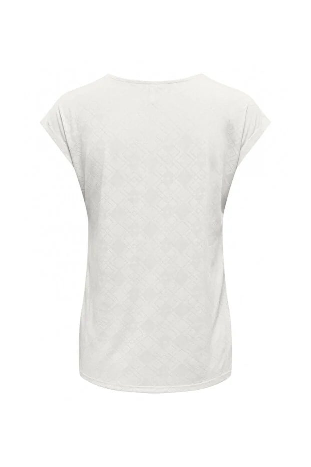 Only ONLFREE LIFE STRUC. S/S MODALTOP JRS Beyaz Kadın T-Shirt