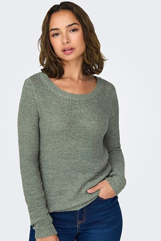 Only ONLGEENA XO L/S PULLOVER KNT NOOS Yeşil Kadın Kazak
