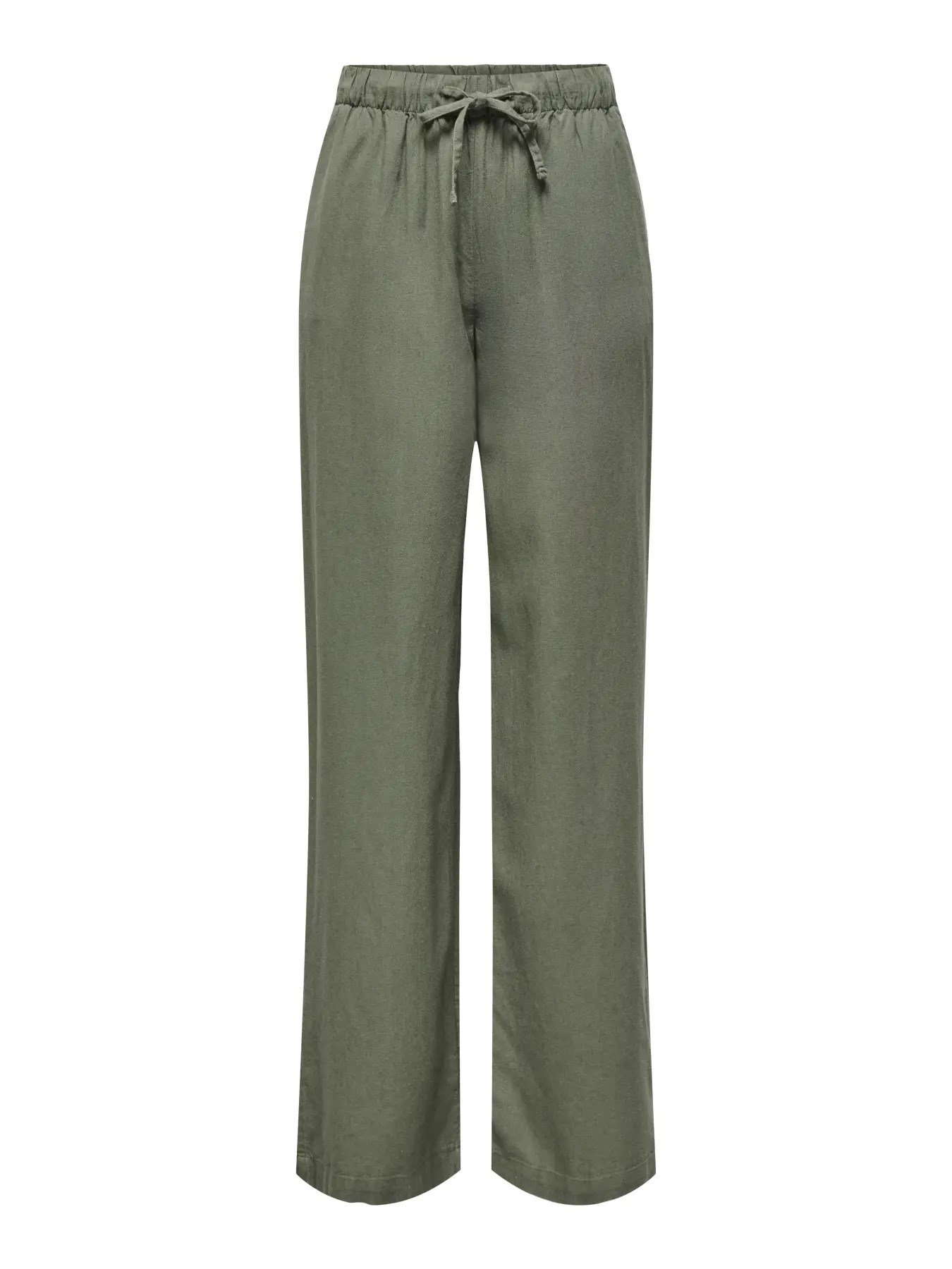 Only ONLGOA MW LINEN BL PULL-UP PANT CC PNT Haki Kadın Pantolon