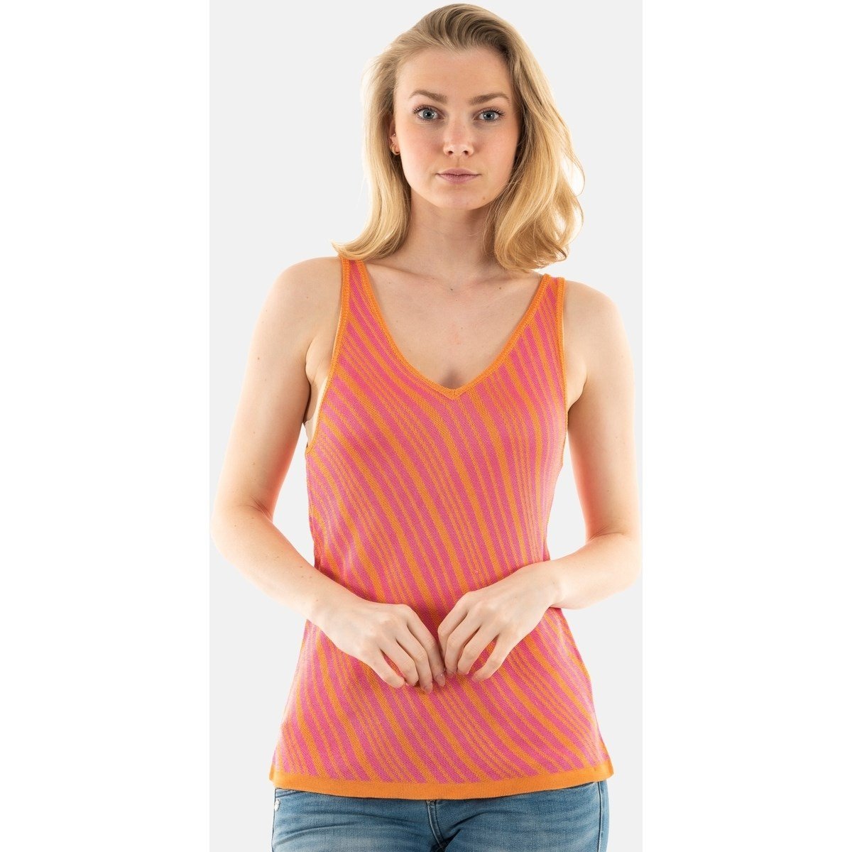 Only ONLINEZ SL V-NECK KNT Pembe Kadın T-Shirt