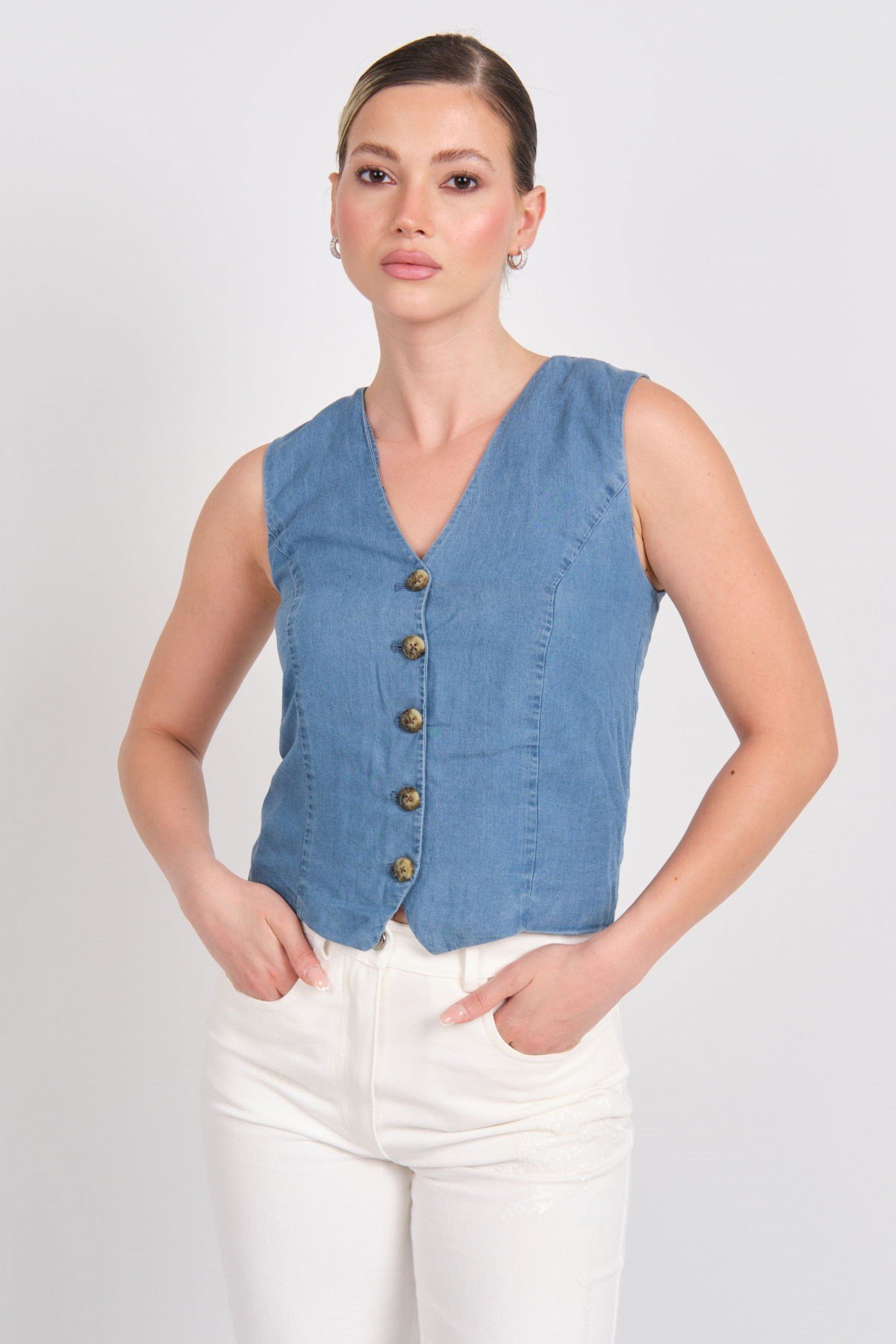 Only ONLIRIS CHARIS LIFE VEST CC WVN Denim Kadın Yelek