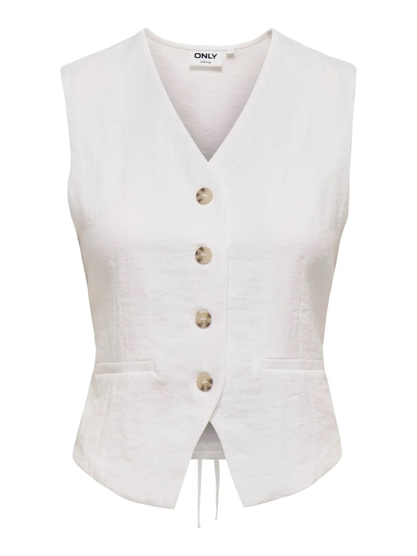 Only ONLITA S/L LINEN LOOK WAISTCOAT TLR Beyaz Kadın Yelek