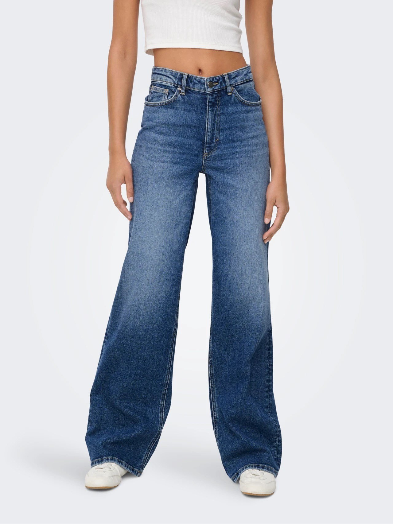 Only ONLJUICY HW WIDE LEG DOT330 DNM NOOS Lacivert Kadın Kot Pantolon