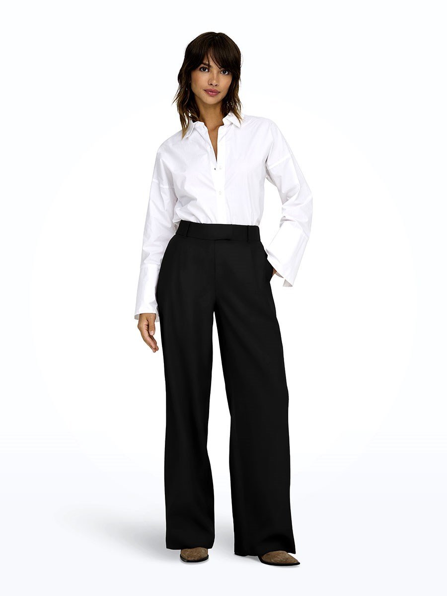 Only ONLLINDA HW STR MEL PANTS TLR NOOS Siyah Kadın Pantolon