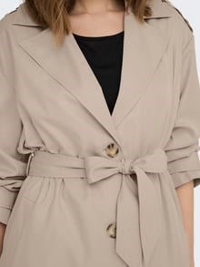 Only ONLLINE X-LONG TRENCHCOAT OTW NOOS Bej Kadın Mont