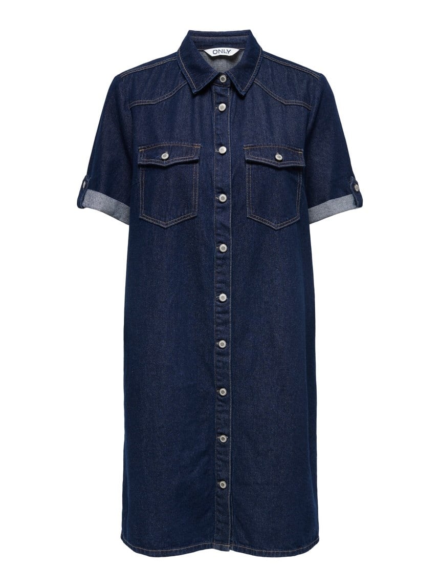 Only ONLLISA S/S DNM DRESS GUA NOOS Lacivert Kadın Elbise