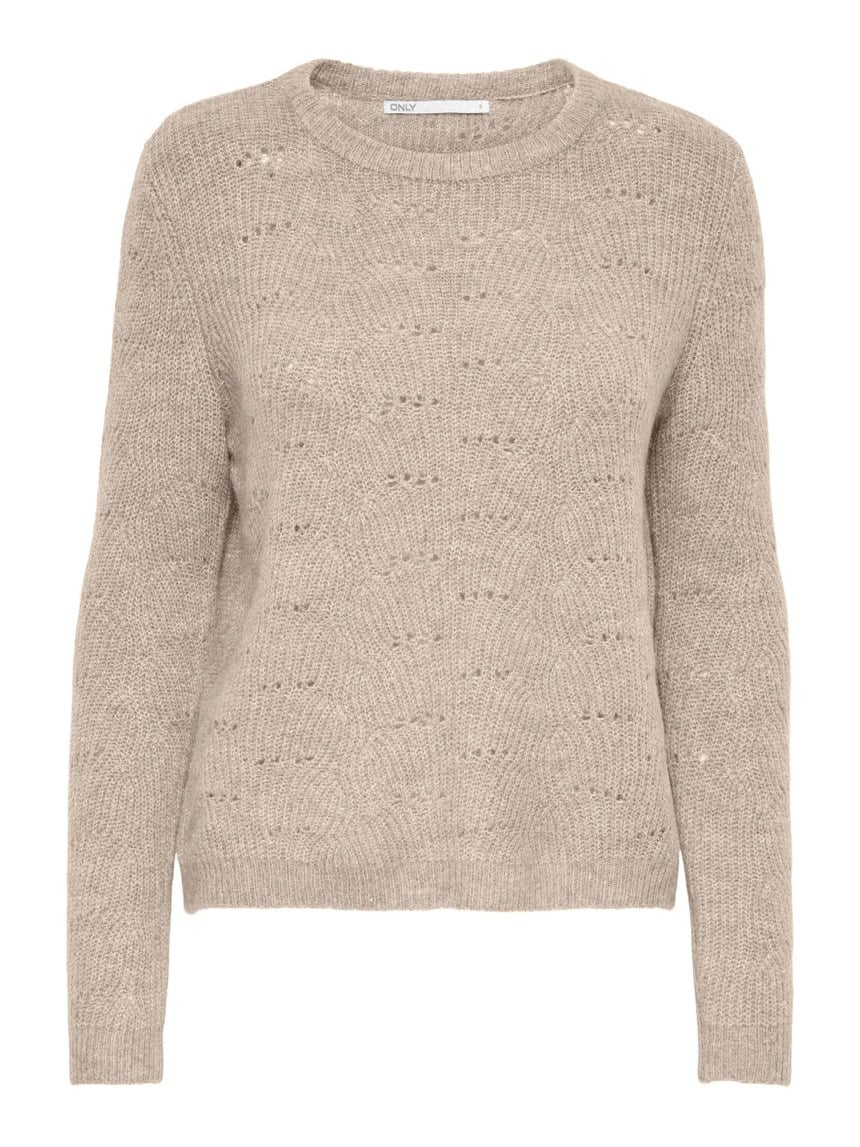 Only ONLLOLLI L/S PULLOVER KNT NOOS Bej Kadın Kazak