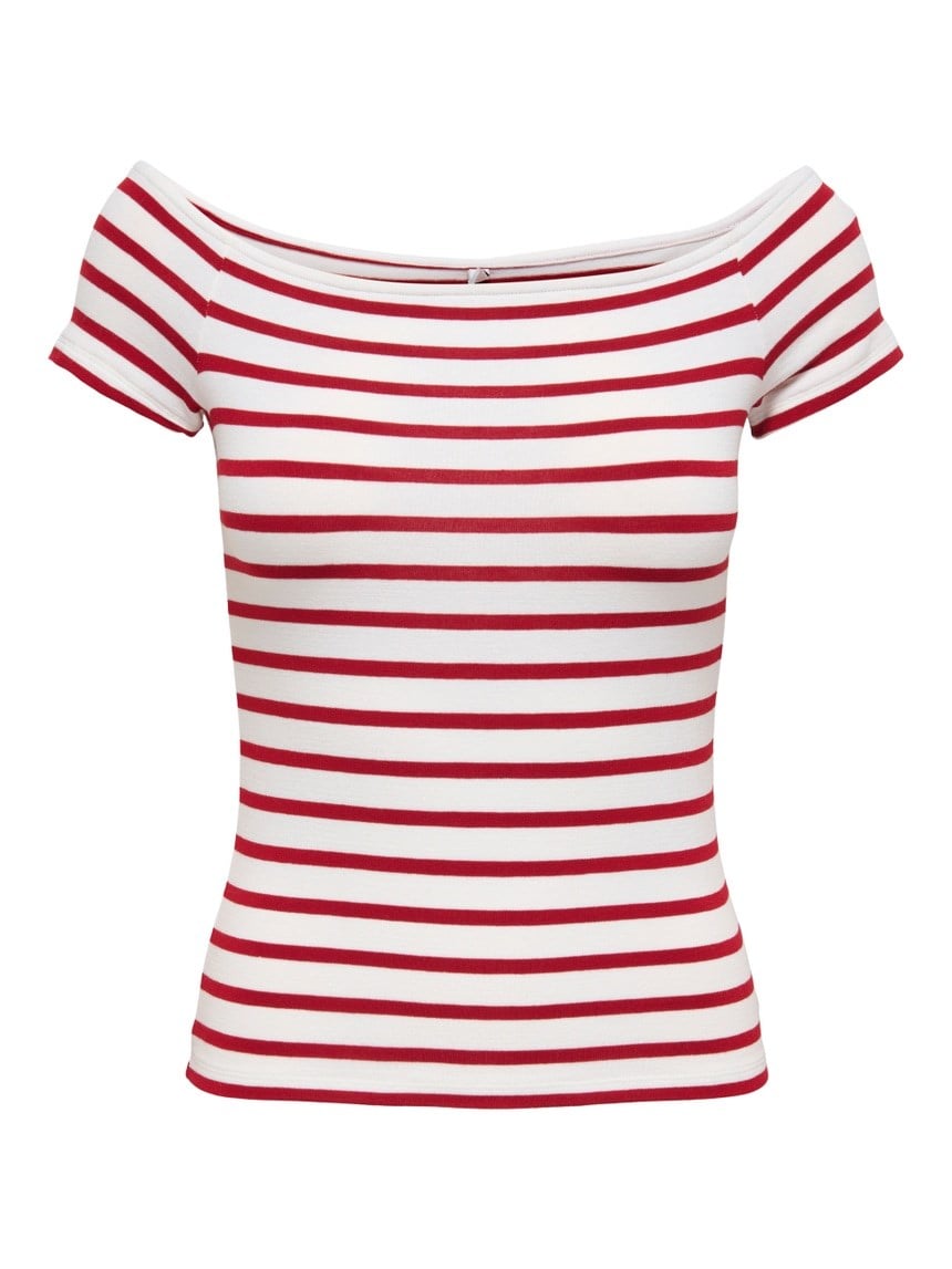Only ONLLUCA S/S BOATNECK TOP JRS Beyaz Kadın Bluz