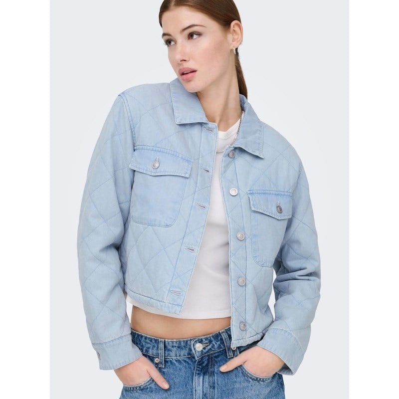 Only ONLMIST WASHED QUILT JACKET CC OTW Açık Mavi Kadın Ceket