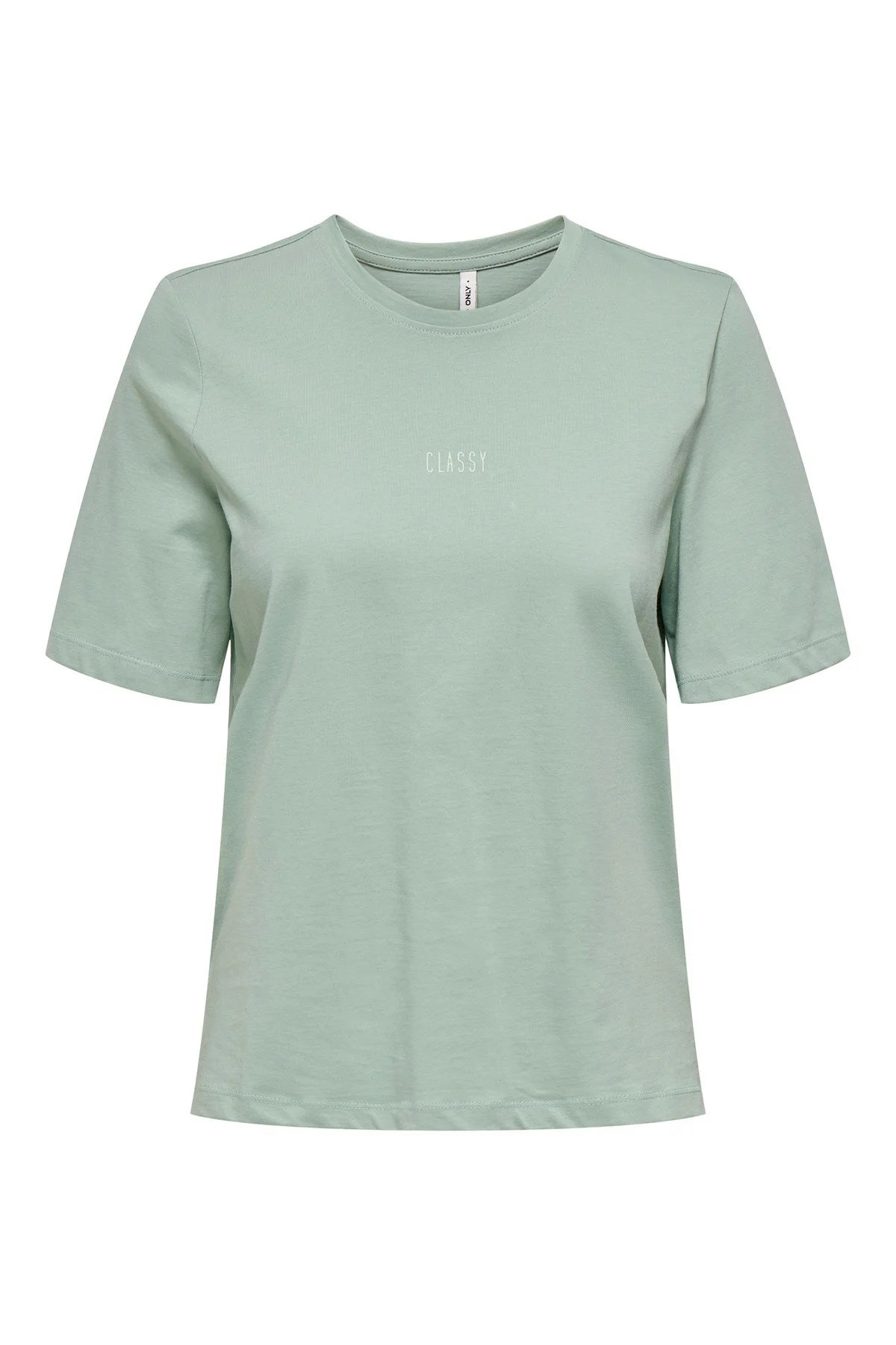 Only ONLMOODY LIFE S/S WORD TOP BOX JRS Yeşil Kadın T-Shirt