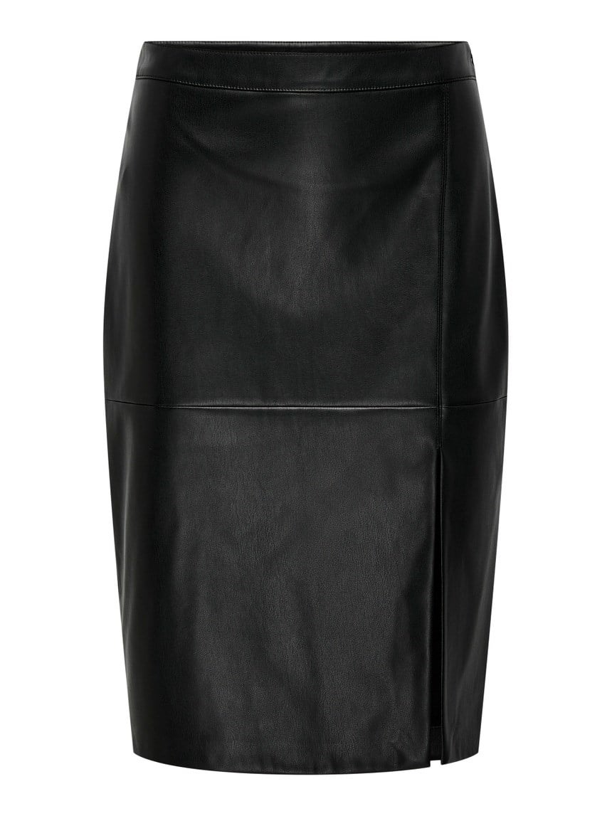 Only ONLOLINE FAUX LEATHER SKIRT OTW NOOS Siyah Kadın Etek
