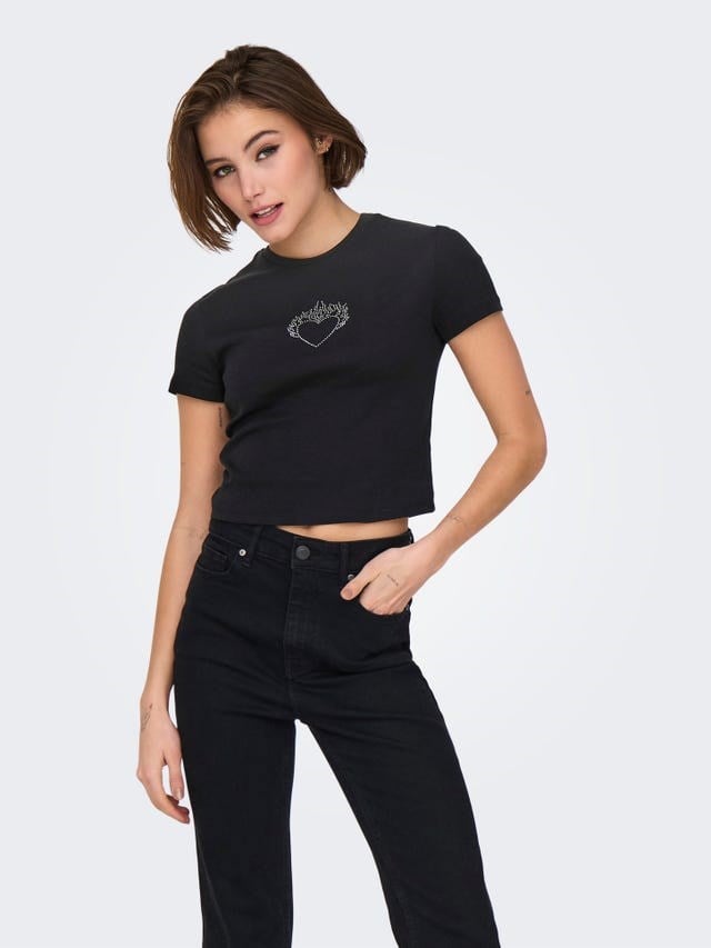 Only ONLONLY S/S TEE JRS NOOS Siyah Kadın T-Shirt