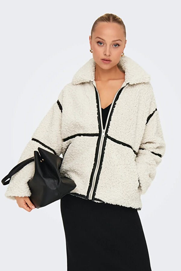 Only ONLPARIS TEDDY JACKET OTW CS Beyaz Kadın Ceket