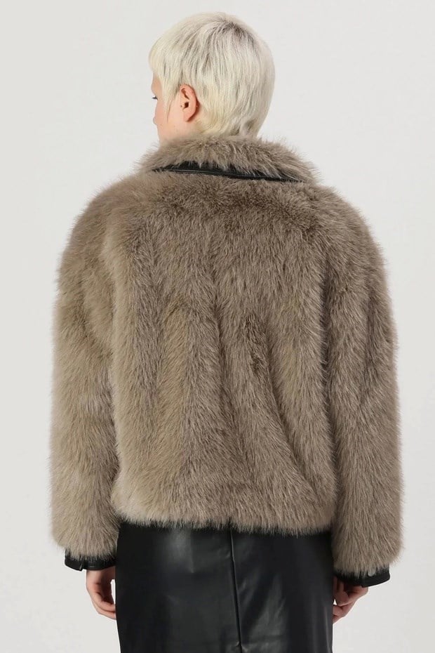 Only ONLPISA FUR JACKET OTW Bej Kadın Ceket