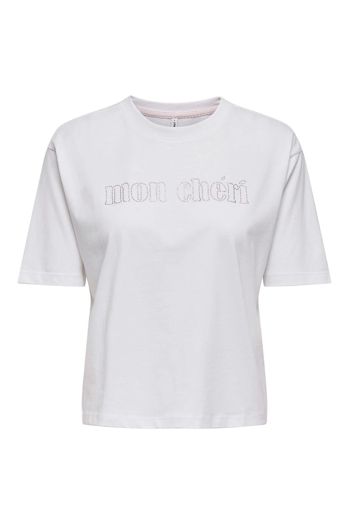 Only ONLRHINE S/S BOXY PRINT TOP BOX JRS Beyaz Kadın T-Shirt