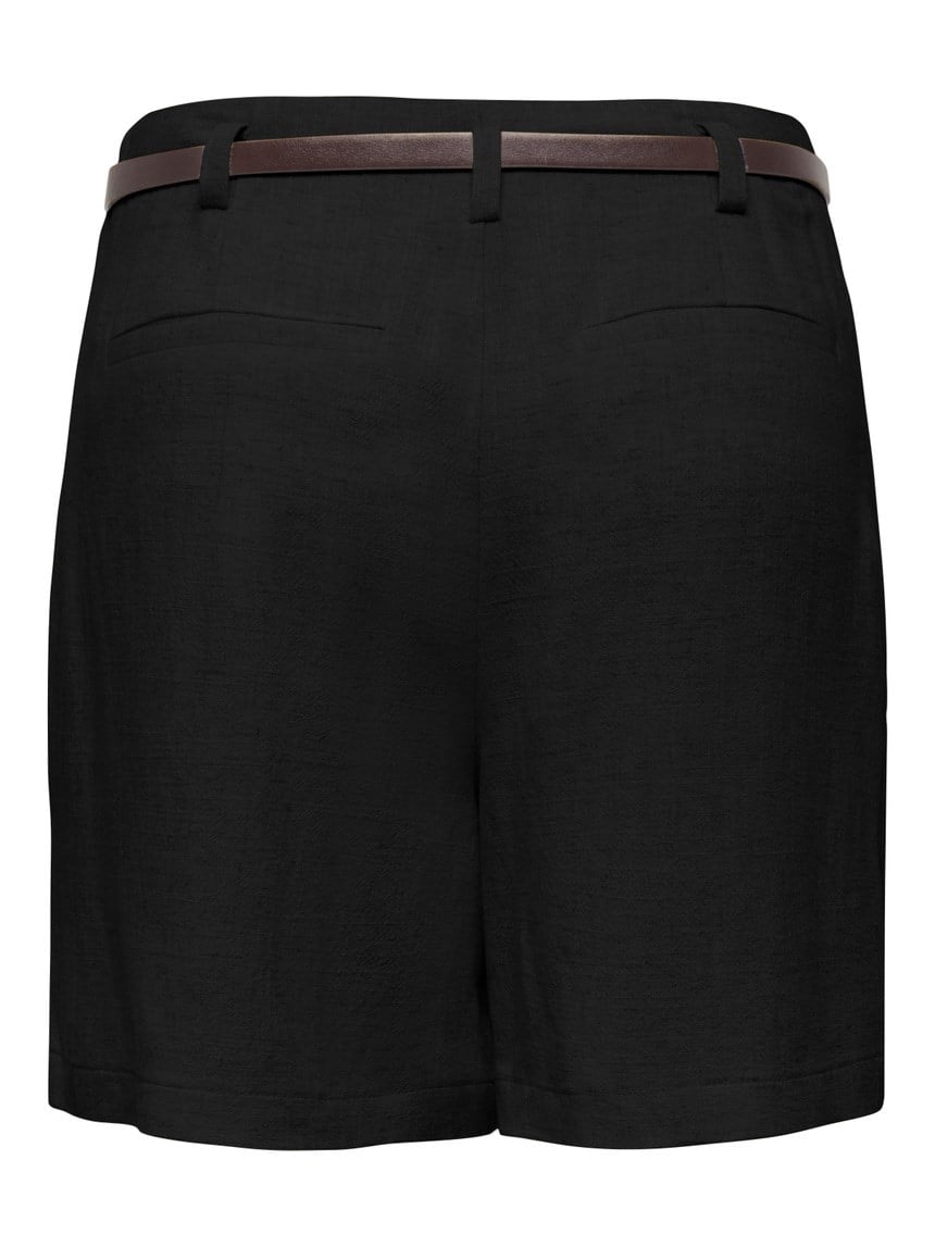 Only ONLSIESTA HW BELT LIN BL SHORTS PNT NOOS Siyah Kadın Şort