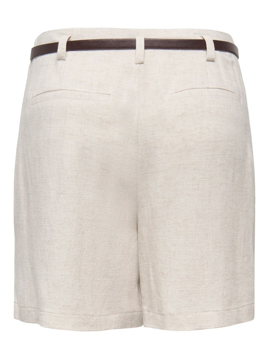 Only ONLSIESTA HW BELT LIN BL SHORTS PNT NOOS Bej Kadın Şort
