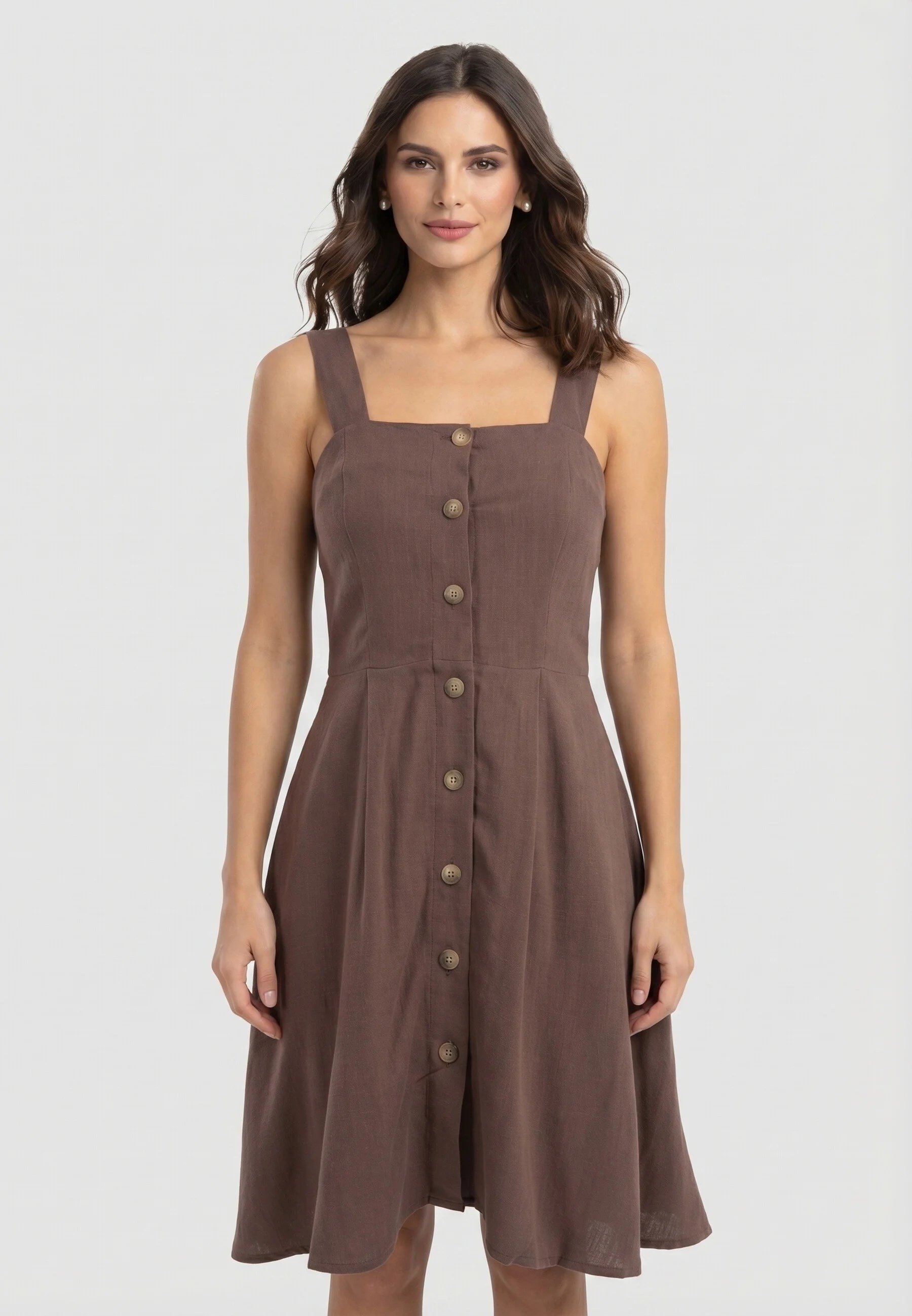 Only ONLSIESTA LINEN BL SHORT STRAP DRESS PNT Bordo Kadın Elbise