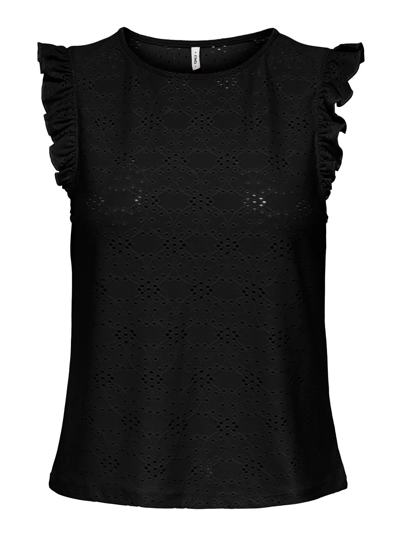 Only ONLSMILLA S/L FRILL TOP JRS Siyah Kadın Bluz