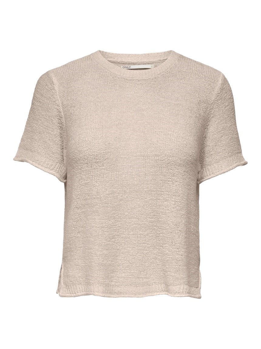 Only ONLSUNNY S/S PULLOVER KNT NOOS Pudra Kadın T-Shirt