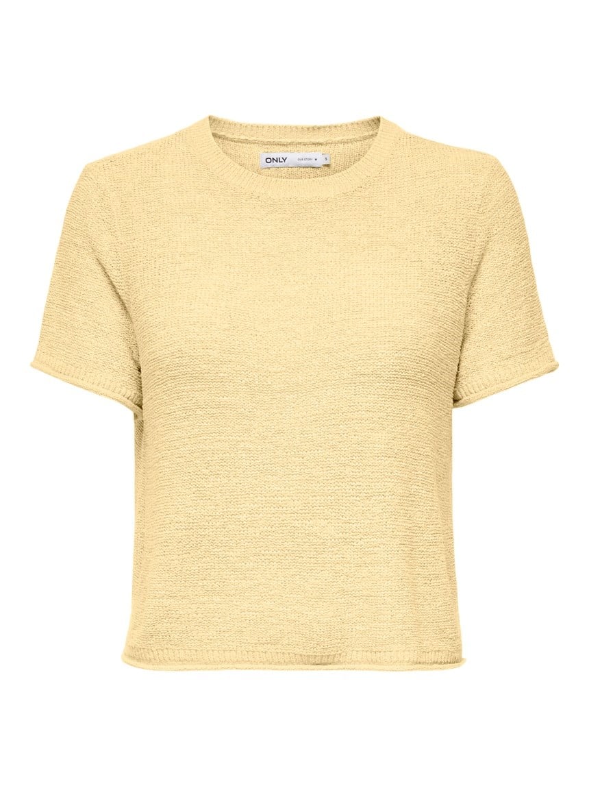 Only ONLSUNNY S/S PULLOVER KNT NOOS Sarı Kadın T-Shirt
