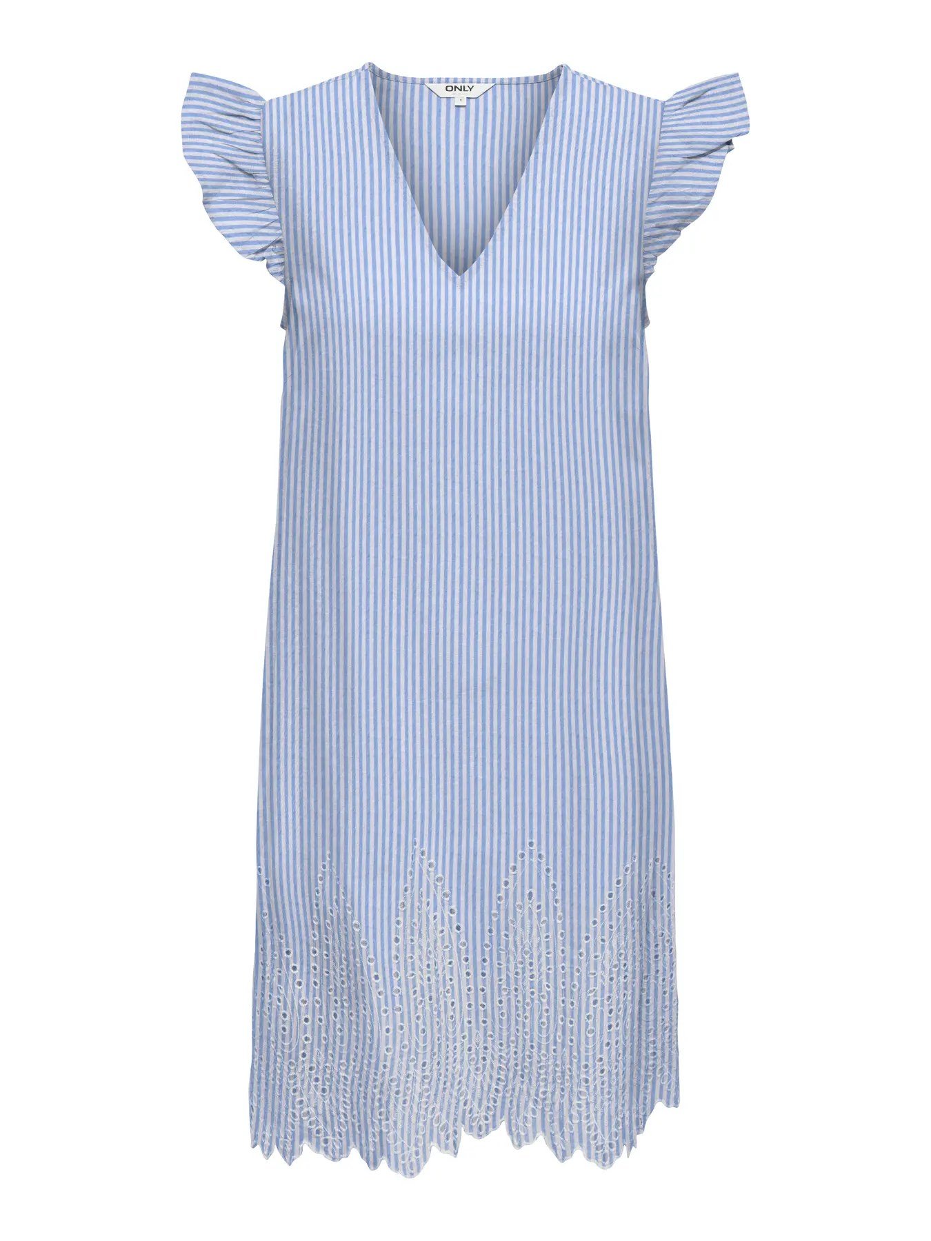 Only ONLTULUM EMB S/S DRESS WVN Açık Mavi Kadın Elbise