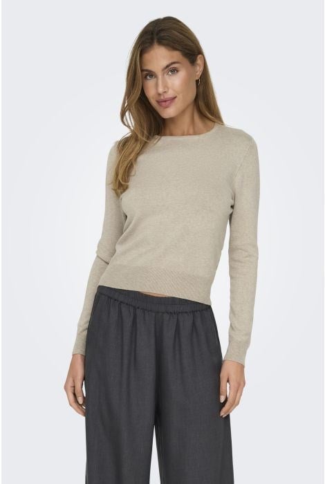 Only ONLVENICE LIFE LS ONECK PULLOVER KNT Bej Kadın Kazak