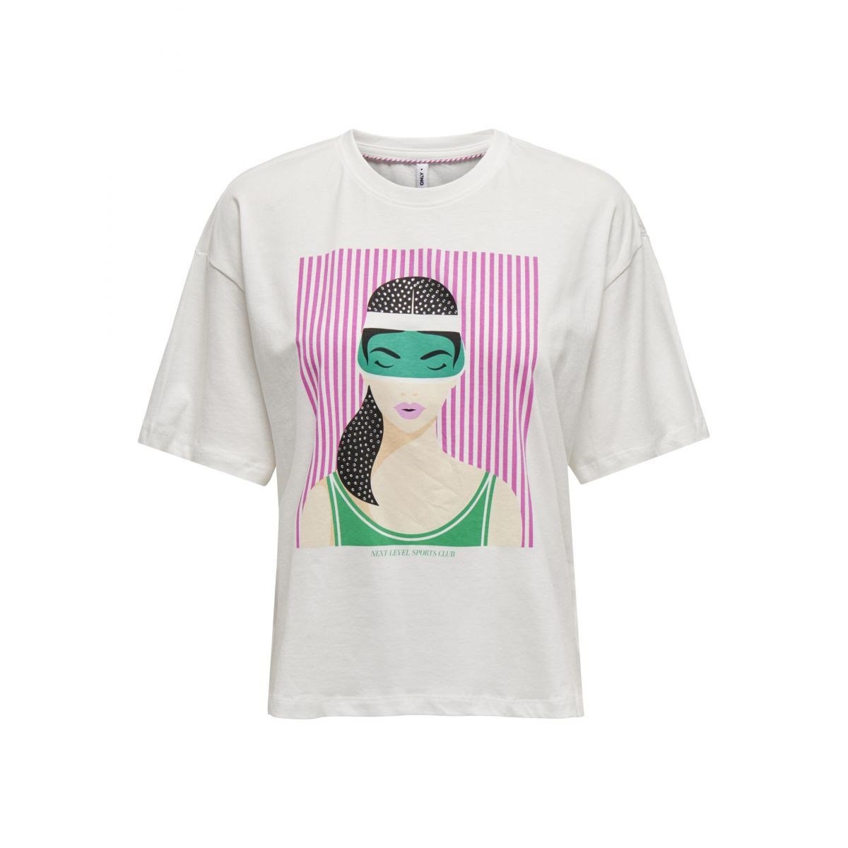 Only ONLWENDIE LIFE S/S GIRL TOP BOX JRS Beyaz Kadın T-Shirt