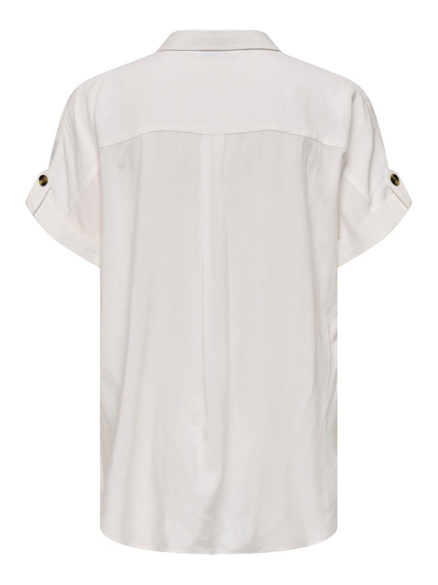 Only ONLYASMIN SHIRT S/S WVN NOOS Beyaz Kadın Gömlek