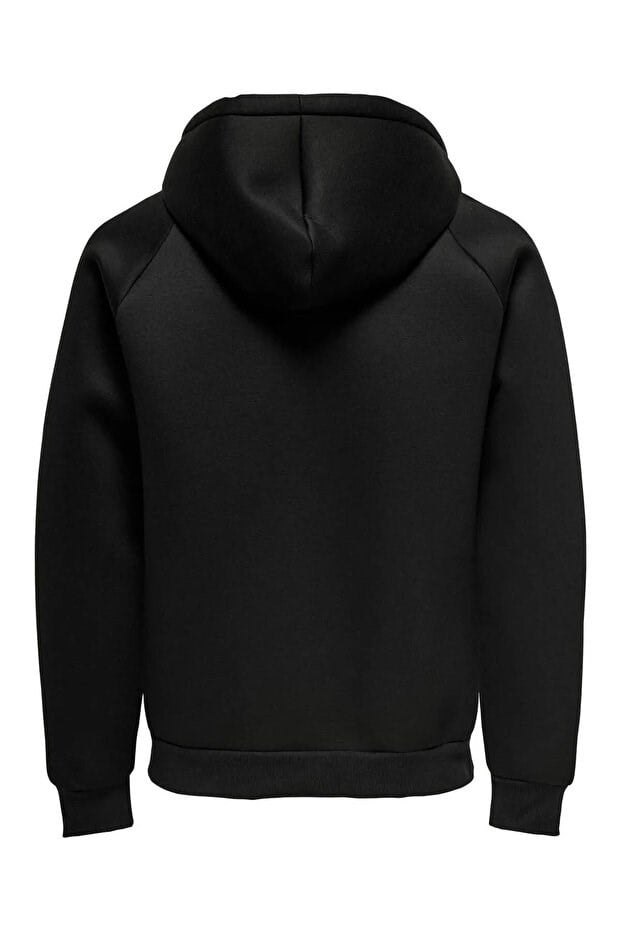 Only&Sons ONSBOBBEY SCUBA FULL ZIP HOODIE SWEAT Siyah Erkek Sweatshirt