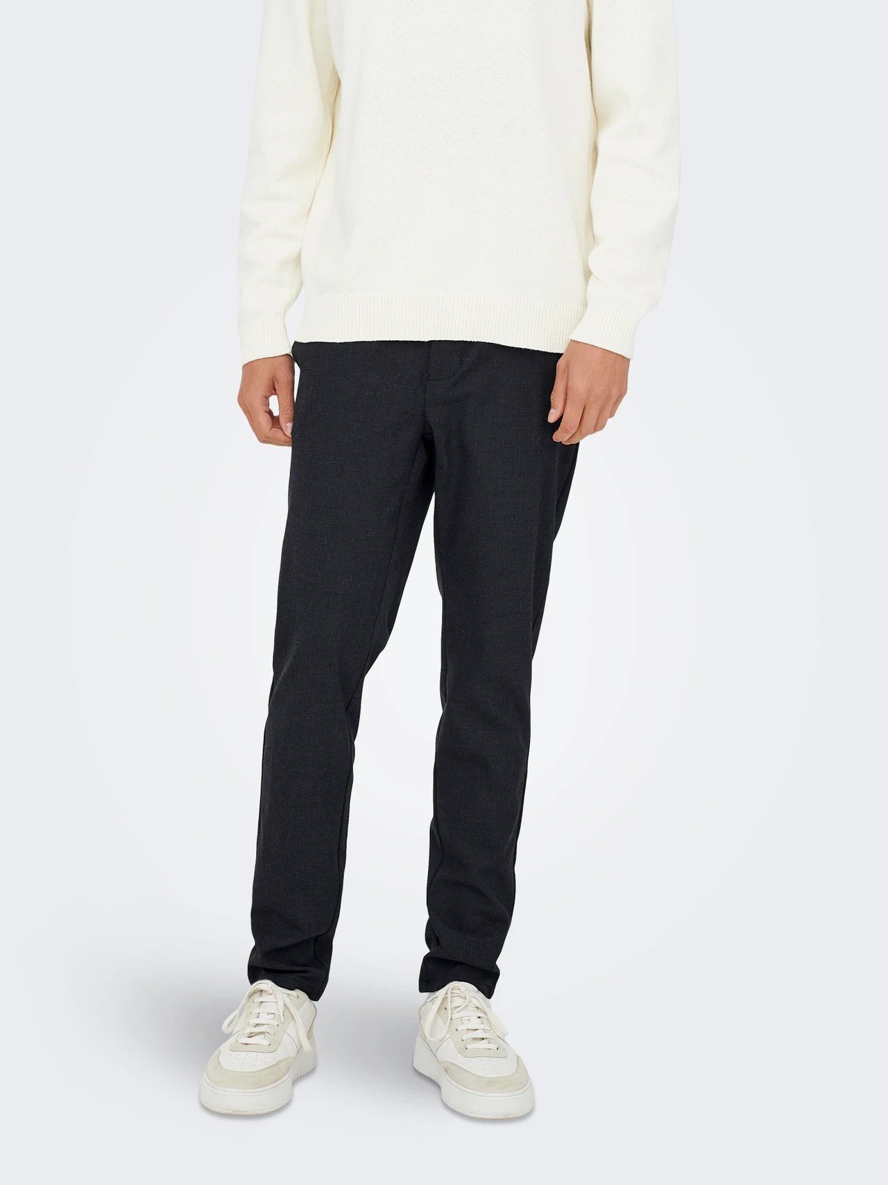 Only&Sons ONSBRAD LIFE SLIM CHECK 0184 PANT NOOS Siyah Erkek Pantolon