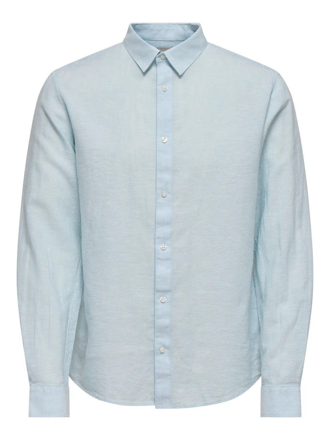 Only&Sons ONSCAIDEN LIFE LS SOLID LINEN BLEND NOOS Açık Mavi Erkek Gömlek