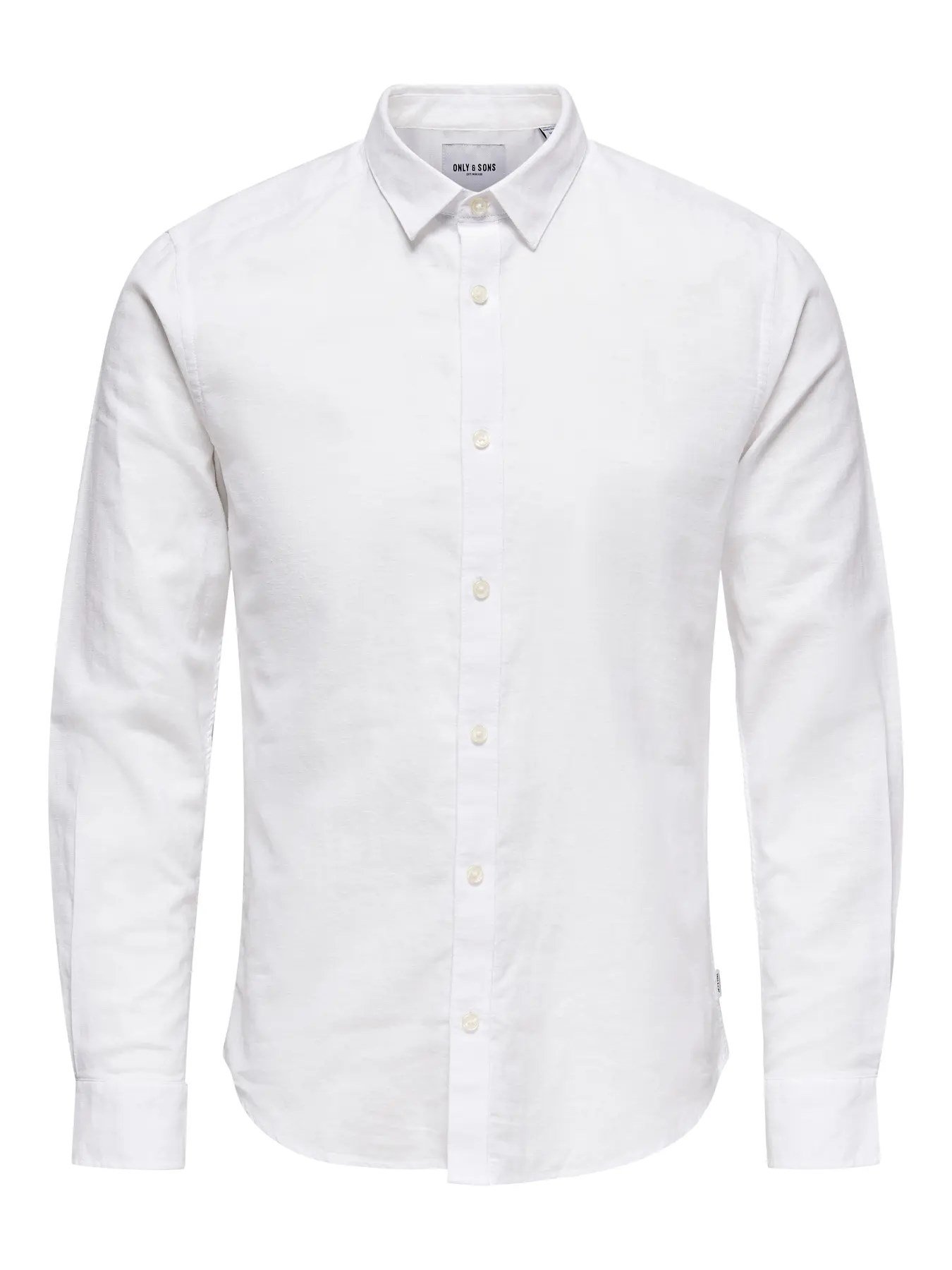 Only&Sons ONSCAIDEN LIFE LS SOLID LINEN BLEND NOOS Beyaz Erkek Gömlek