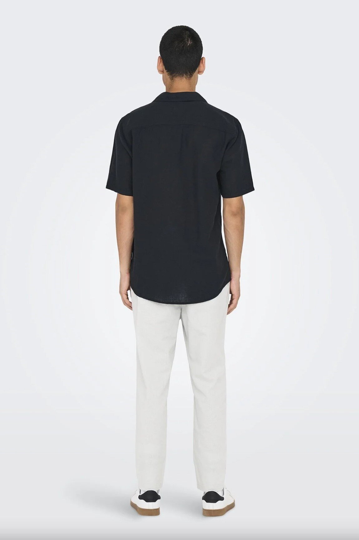 Only&Sons ONSCAIDEN LIFE SS SOL RES LINENBLENDNOOS Siyah Erkek Gömlek