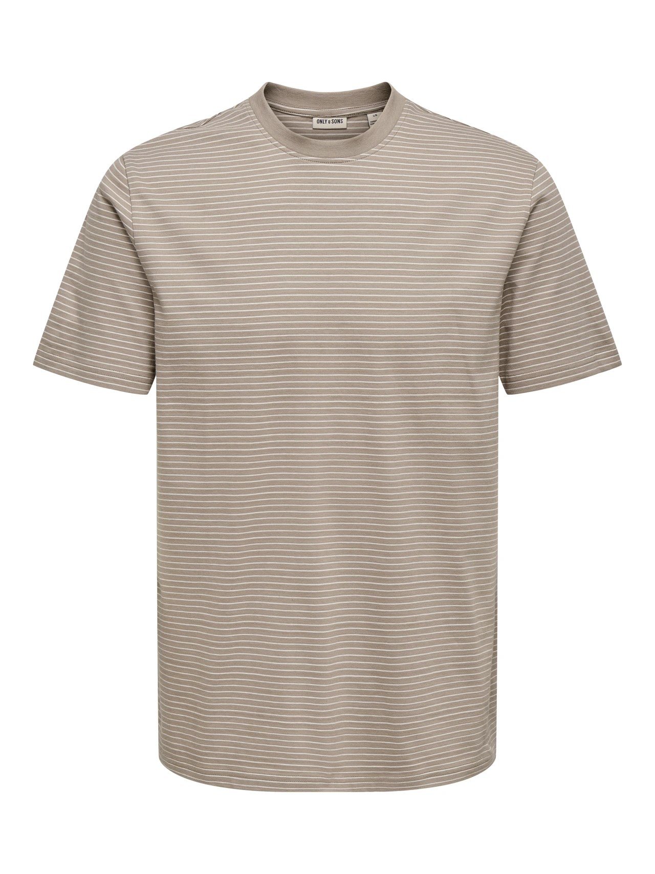 Only&Sons ONSFRED LIFE RLX SS STRIPE TEE NOOS Kahverengi Erkek T-Shirt