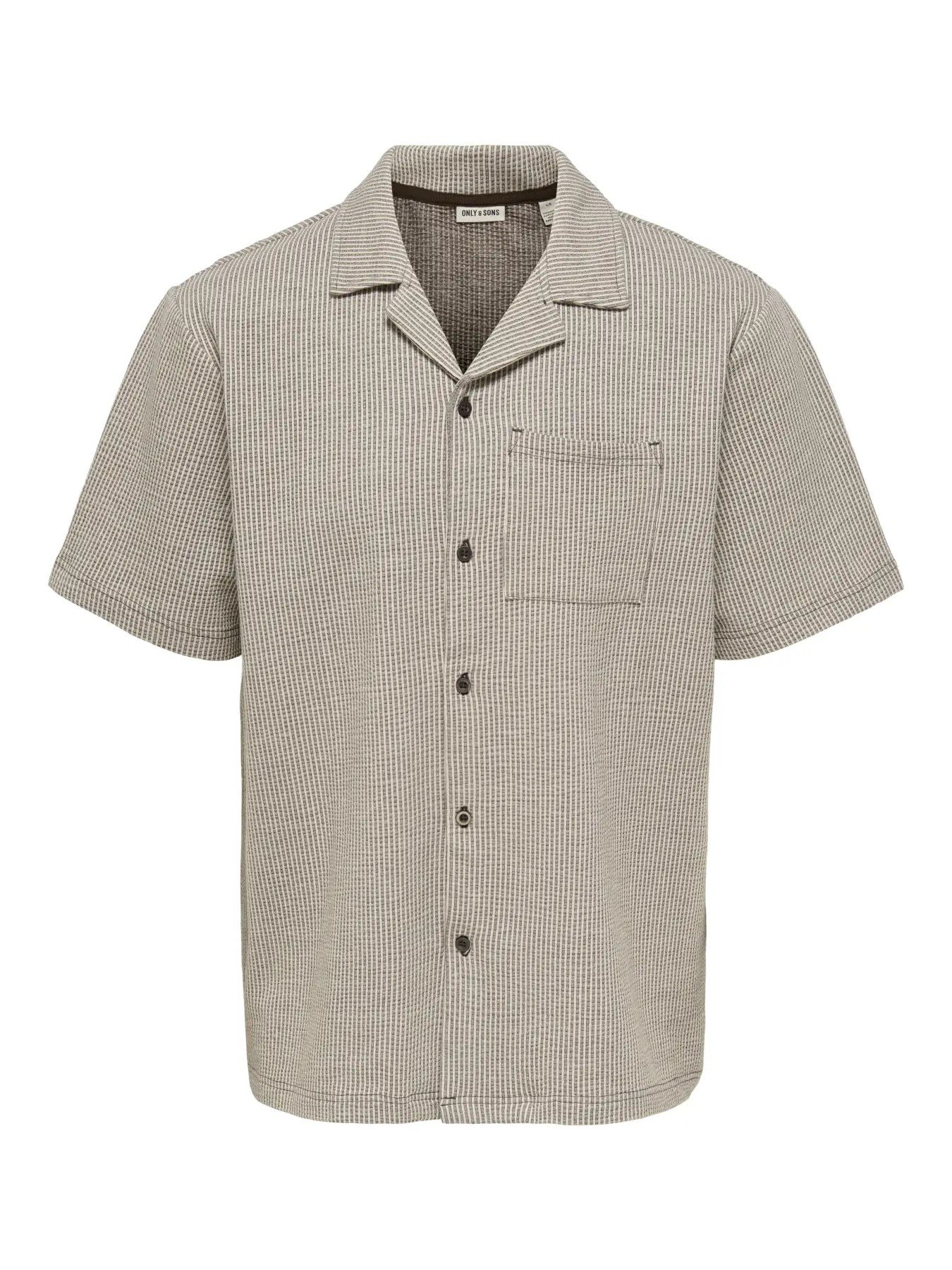 Only&Sons ONSKIAN LIFE SEERSUCKER STRP SS SHIRT VD Kahverengi Erkek Gömlek